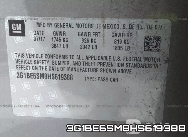 3G1BE6SM8HS619388 фото 10