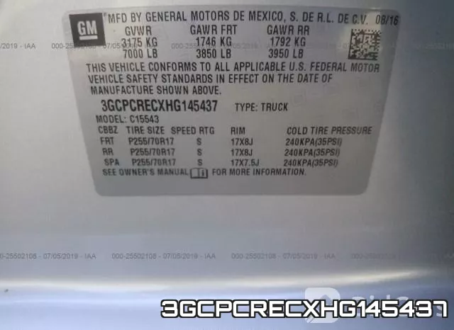 3GCPCRECXHG145437 фото 10