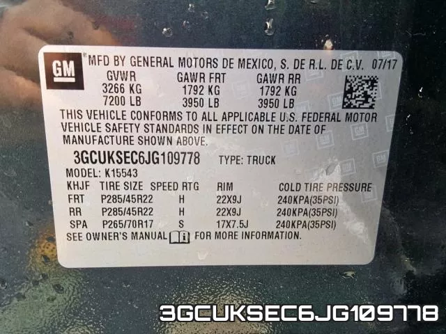 3GCUKSEC6JG109778 фото 2