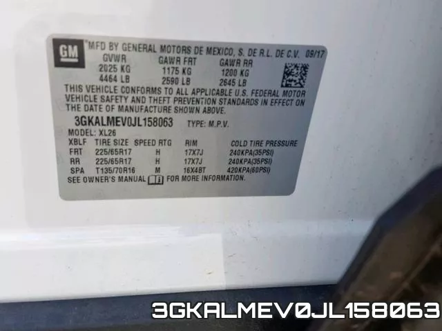 3GKALMEV0JL158063 фото 2