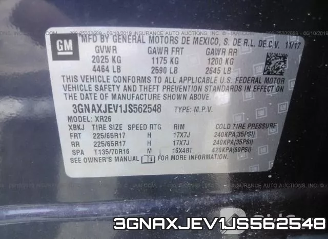 3GNAXJEV1JS562548 фото 10