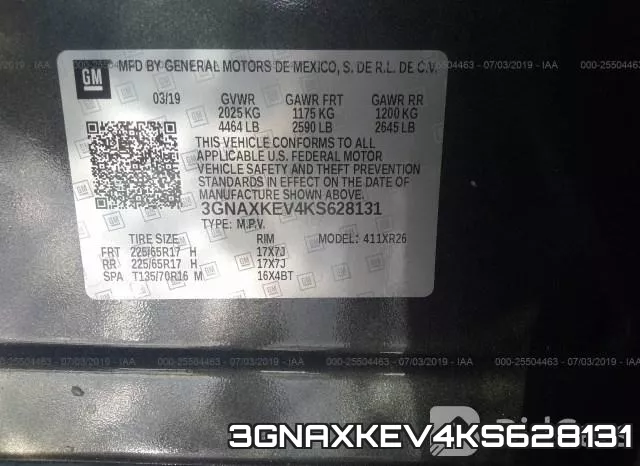 3GNAXKEV4KS628131 фото 10