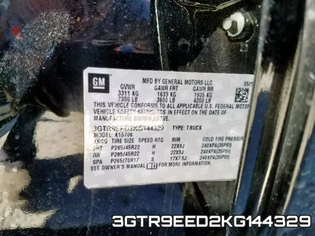 3GTR9EED2KG144329 фото 2