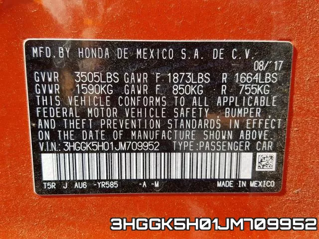 3HGGK5H01JM709952 фото 2