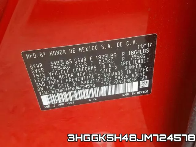 3HGGK5H48JM724578 фото 2