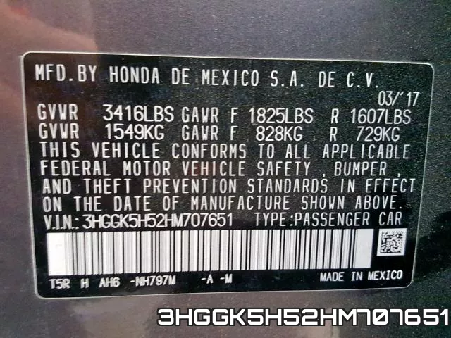 3HGGK5H52HM707651 фото 2
