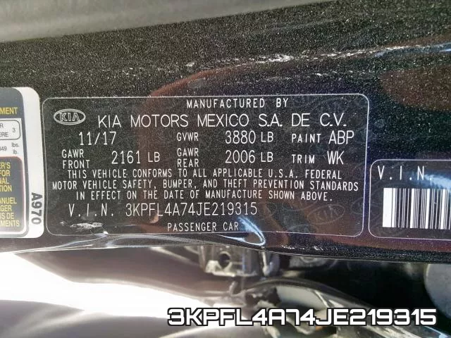 3KPFL4A74JE219315 фото 2
