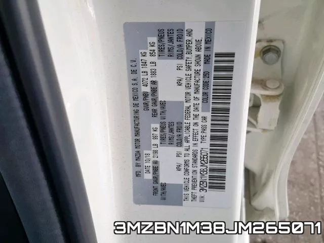 3MZBN1M38JM265071 фото 2