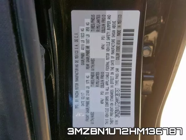 3MZBN1U72HM136787 фото 2