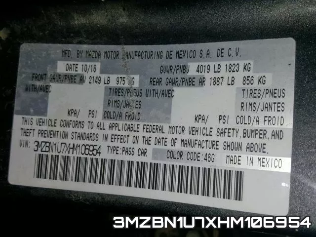 3MZBN1U7XHM106954 фото 2