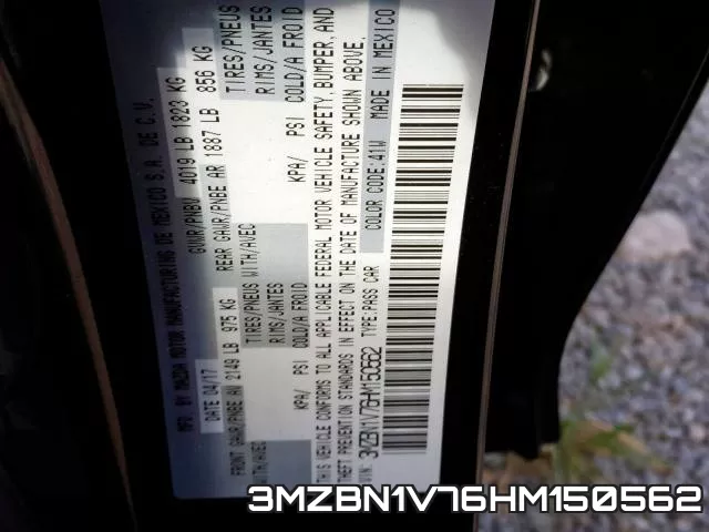 3MZBN1V76HM150562 фото 2