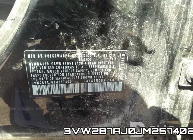 3VW2B7AJ0JM257402 фото 10
