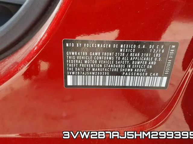 3VW2B7AJ5HM299395 фото 2