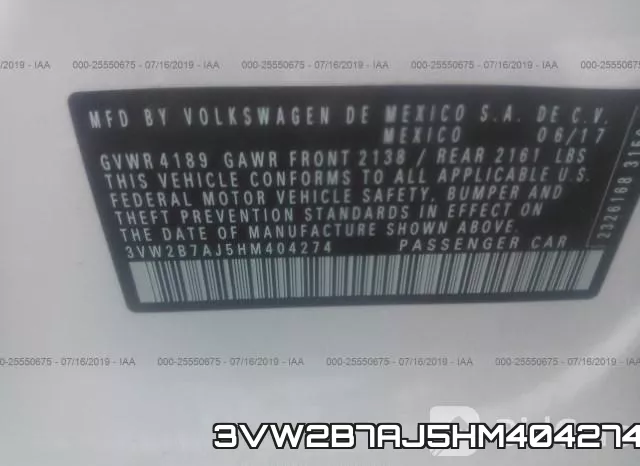 3VW2B7AJ5HM404274 фото 10