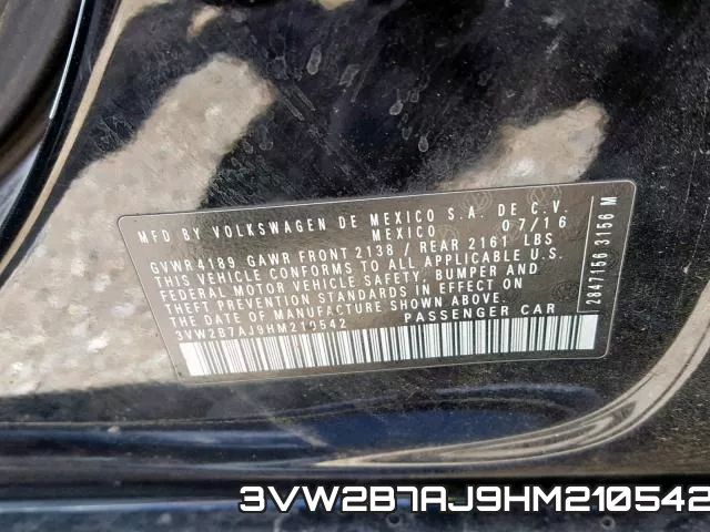 3VW2B7AJ9HM210542 фото 2