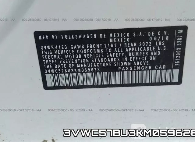 3VWC57BU3KM059628 фото 10
