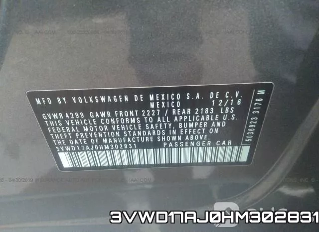 3VWD17AJ0HM302831 фото 10
