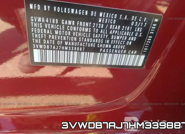 3VWDB7AJ7HM339887 фото 10