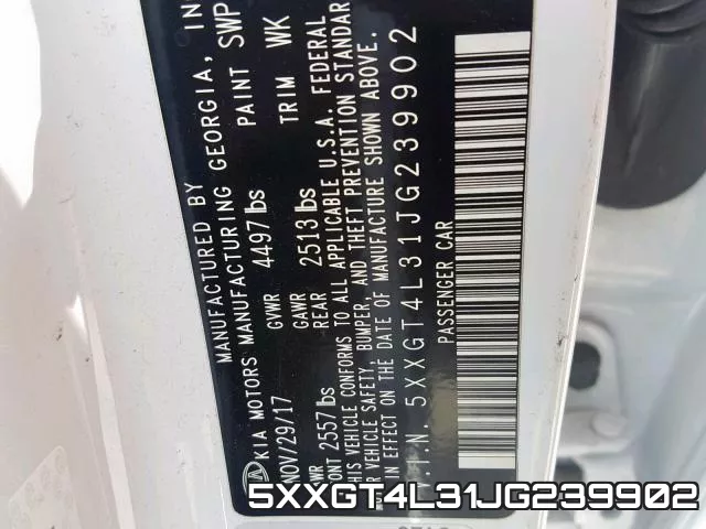 5XXGT4L31JG239902 фото 2