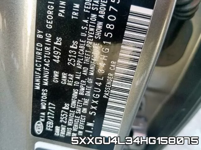 5XXGU4L34HG158075 фото 2