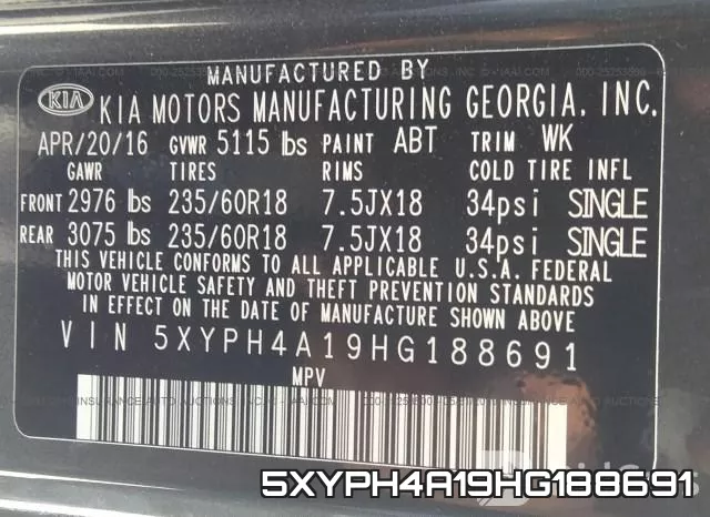 5XYPH4A19HG188691 фото 10