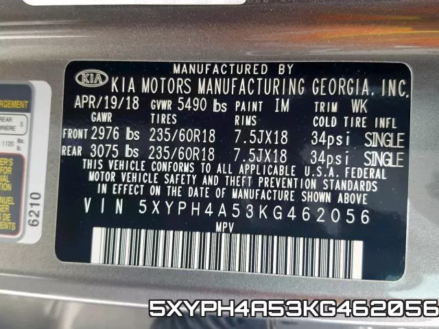 5XYPH4A53KG462056 фото 2