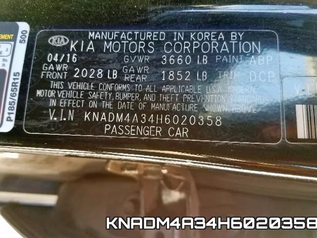 KNADM4A34H6020358 фото 2