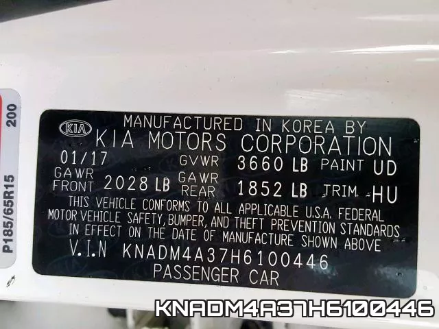 KNADM4A37H6100446 фото 2
