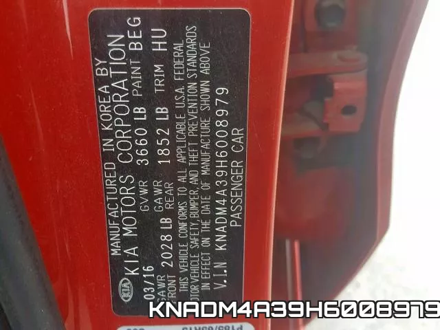 KNADM4A39H6008979 фото 2