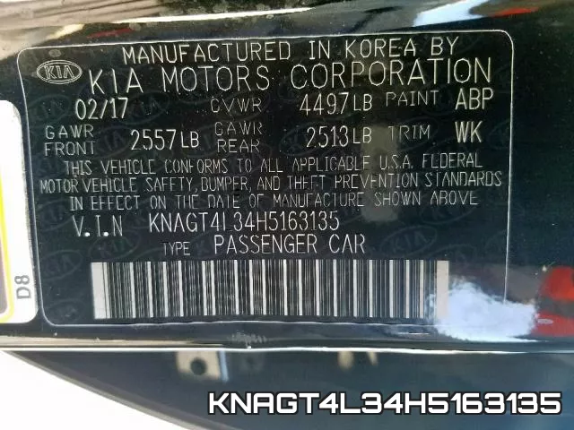 KNAGT4L34H5163135 фото 2