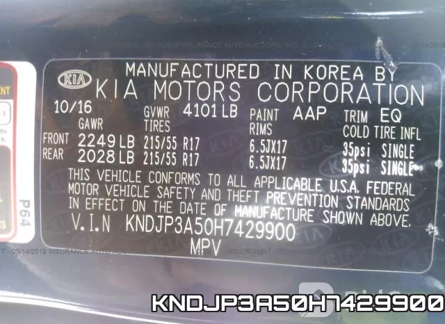KNDJP3A50H7429900 фото 10