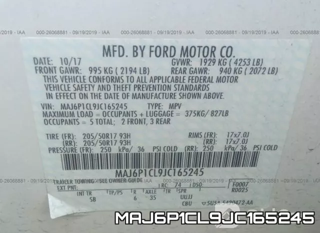 MAJ6P1CL9JC165245 фото 10