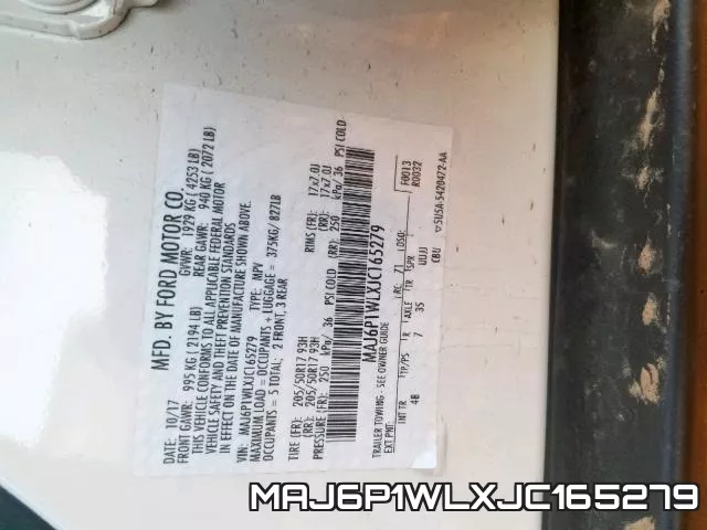 MAJ6P1WLXJC165279 фото 2