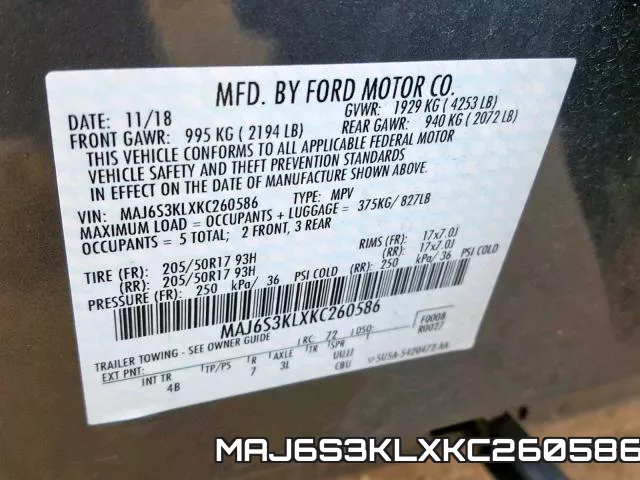 MAJ6S3KLXKC260586 фото 2