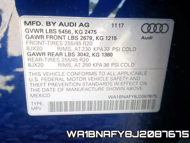 WA1BNAFY8J2087675 фото 2