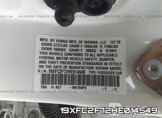 19XFC2F72HE014549 фото 10