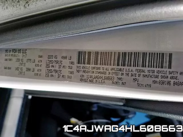 1C4AJWAG4HL608663 фото 2