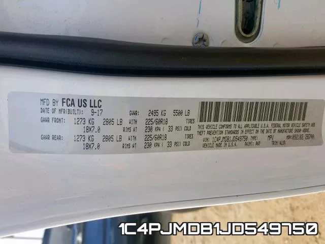 1C4PJMDB1JD549750 фото 2