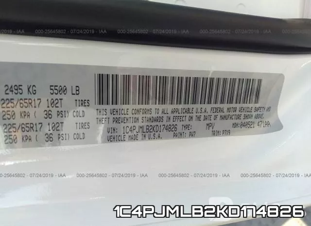 1C4PJMLB2KD174826 фото 9