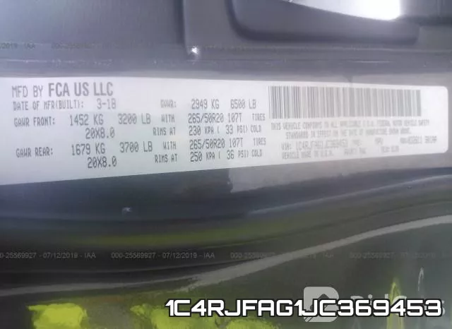 1C4RJFAG1JC369453 фото 10