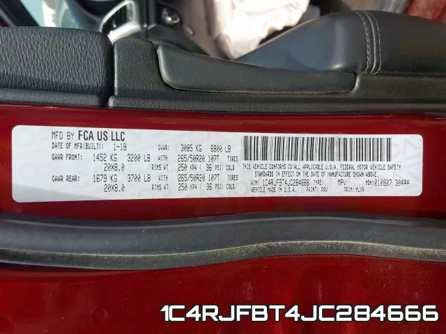 1C4RJFBT4JC284666 фото 2