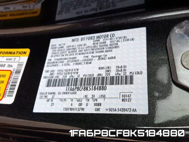 1FA6P8CF8K5184880 фото 2