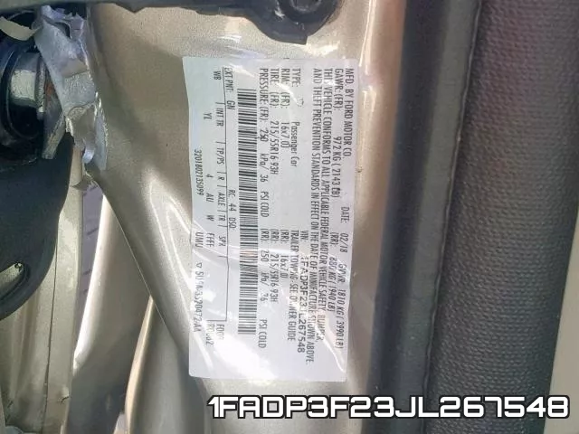1FADP3F23JL267548 фото 2