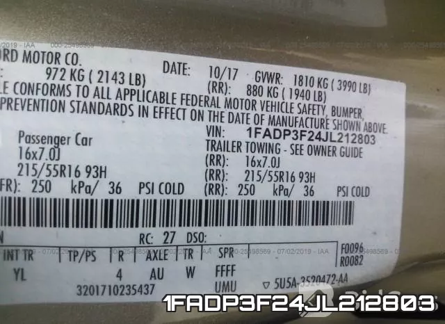1FADP3F24JL212803 фото 10