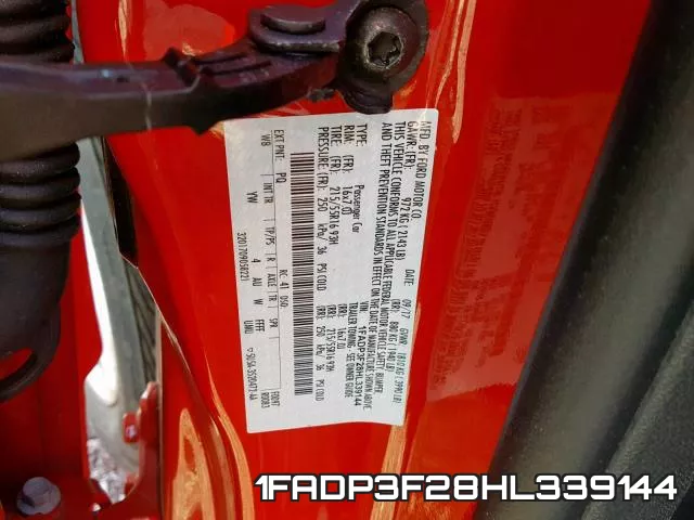 1FADP3F28HL339144 фото 2