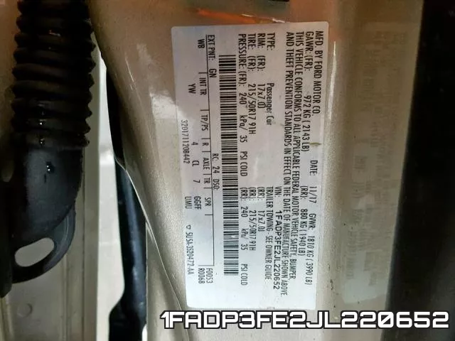 1FADP3FE2JL220652 фото 2