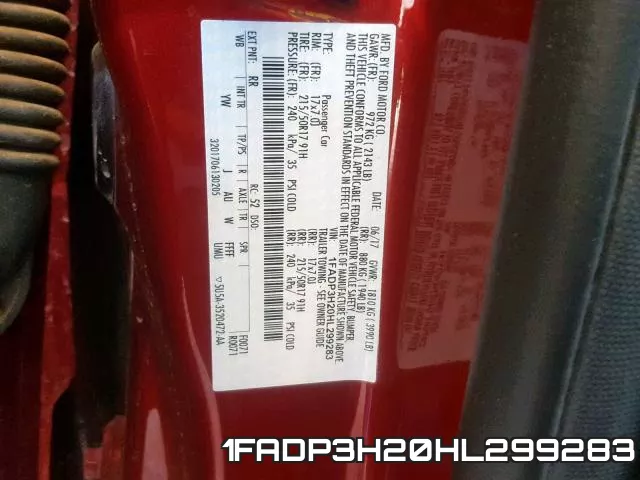 1FADP3H20HL299283 фото 2