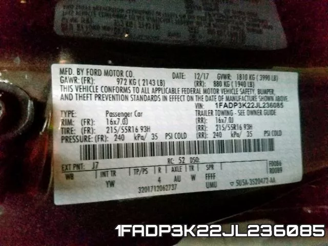 1FADP3K22JL236085 фото 2