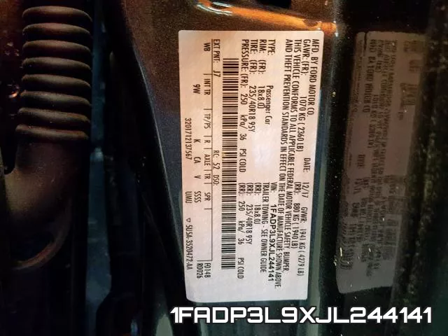 1FADP3L9XJL244141 фото 2