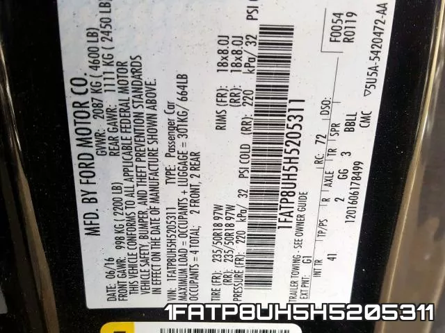 1FATP8UH5H5205311 фото 2